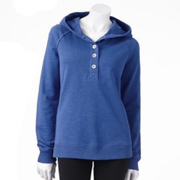 Sonoma Tops Sonoma Life Style Blue Henley Hoodie Poshmark